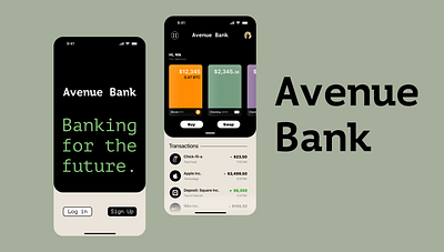 Avenue Bank - Home Screen Concept app design ui ux