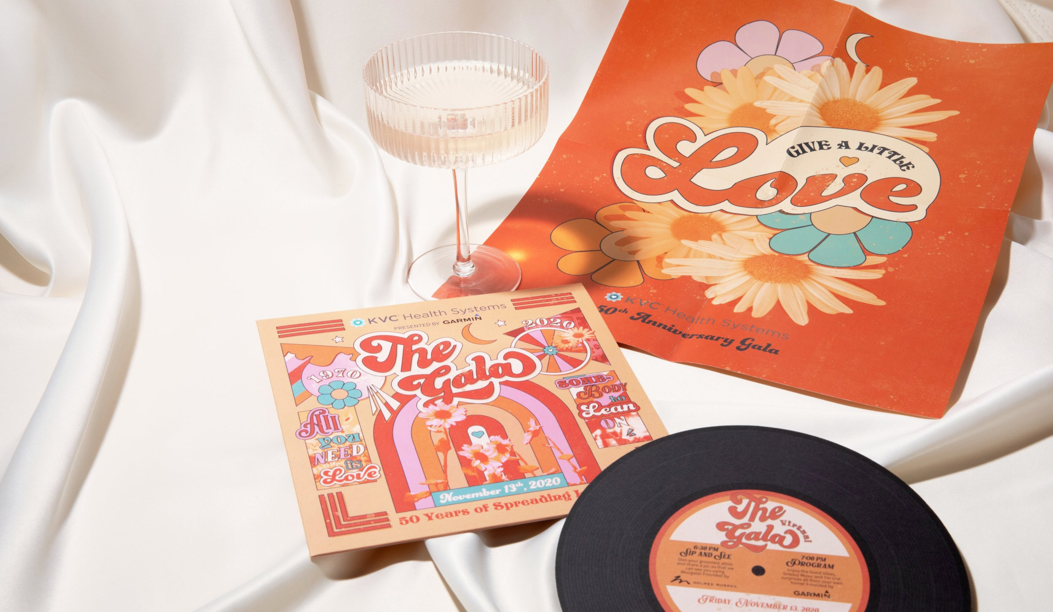 KVC Gala 2020 branding event branding gala illustration invitation invite record retro