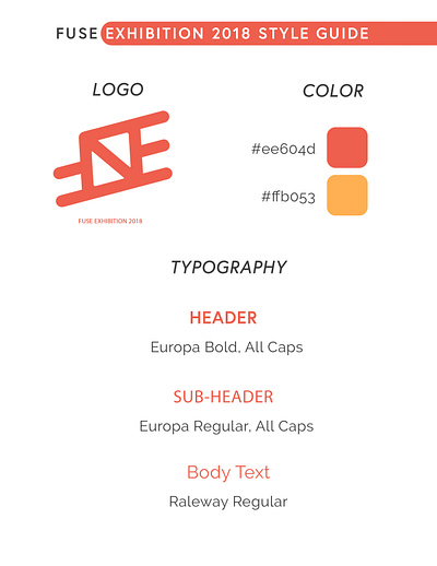 FUSE Exhibition 2018 Style Guide branding design drawing exhibition graphic design illustration logo style guide vector