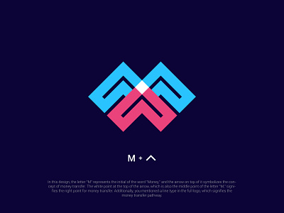 Letter M and Arrow arrow logo
