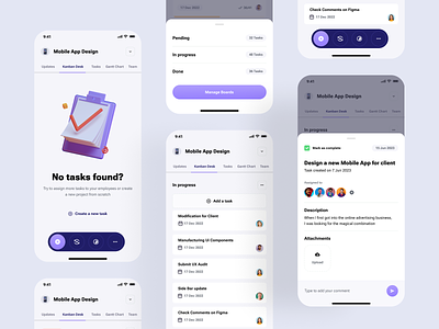 Task Management Mobile App UI Design android app app design app ui appux assign tasks deadlines design ios management mobile app mobile app ui design prioritize task task list task management to do app track ui ux