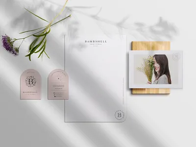 Bombshell Stationery brand design brand identity brand identity kit branding business card design envelope graphic design hair hair salon hairdresser letterhead logo logotype saudi arabia stationery vector