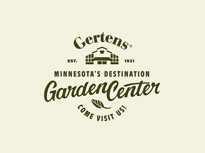 Gertens Garden Center Badge badge custom type gardening illustration lettering logo vintage