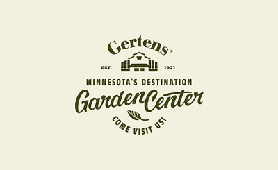 Gertens Garden Center Badge badge custom type gardening illustration lettering logo vintage