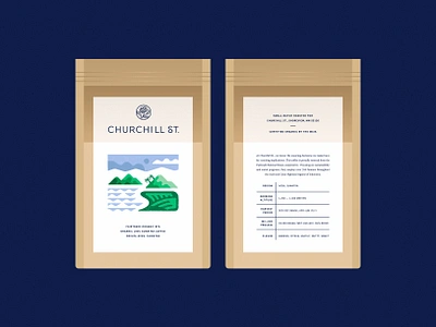 Churchill St. Coffee abstract beans branding coffee design illustration landscape nature packaging restaurant retail roast