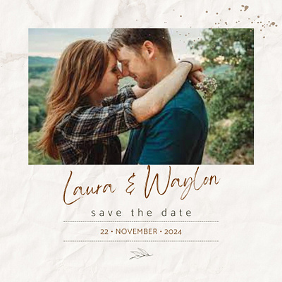 Save The Date elegant rose gold rustic save the date simple wedding