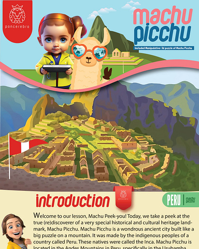 Machu Picchu art curriculum design downsign illustration kid poncerebro sam omo