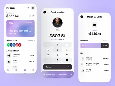 Online banking app - rebound shot app color dailyui design mobile design typography ui