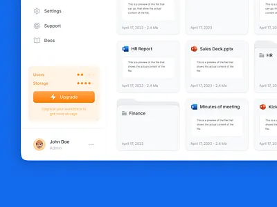 Folder 🗂️ app design design system document file folders jim designs media product design rate limit saas ui upgrade word
