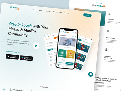 Website Redesign - MuslimDo app islamic landingpage mobile muslim ui ux ux design website