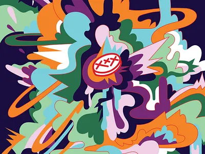 Melting burst drugs explosion graphic design illustration lightning melting nsfw party pills tripping