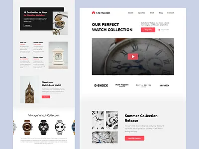 Watch Collection Landing Page branding design landing landing page responsive website ui ui app ui design ui website uiux watch collection watch collection website watch landing page watch landingpage watch website web 3 web app web design webdesign responsive website design