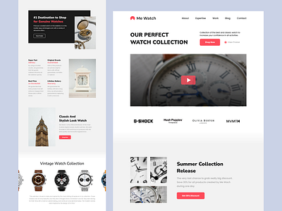 Watch Collection Landing Page branding design landing landing page responsive website ui ui app ui design ui website uiux watch collection watch collection website watch landing page watch landingpage watch website web 3 web app web design webdesign responsive website design