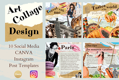 Instagram Editable Templates - Art Collage Design art collage graphic design instagram templates social media