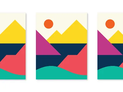 Colorful Lake alpine bright color colorful geometric hill lake meadow mountain shape
