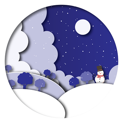 Winter Season - Paper cutout Illustration design graphic design illustration paper cutout vector winter