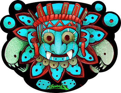 Aztec Head branding graphic design illustration