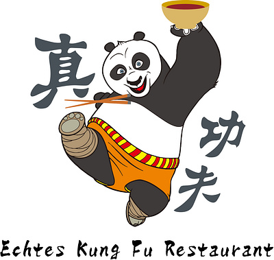 KungFu Panda Chinese Cuisine Logo asian design beverage design chinese design design illustration japanese design kungfu kungfu panda logo design restaurant design restaurant logo