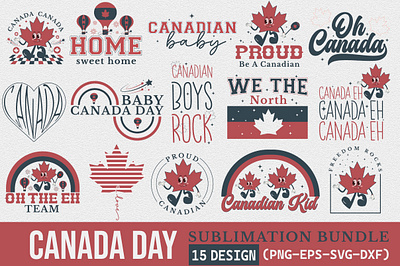 Retro Canada Day Sublimation Bundle canada boy shirt