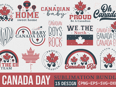 Retro Canada Day Sublimation Bundle canada boy shirt