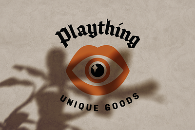 Plaything antiques brand brand identity branding eye gothic gothic type lips logo thrifting