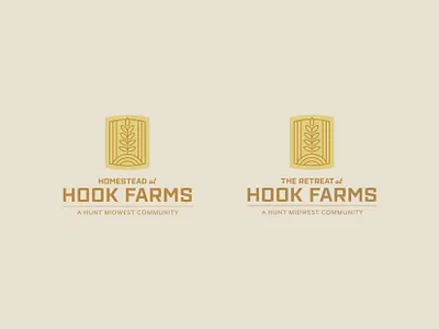 Hook Farms brand brand identity branding farm farms hook houses logo residential wheat