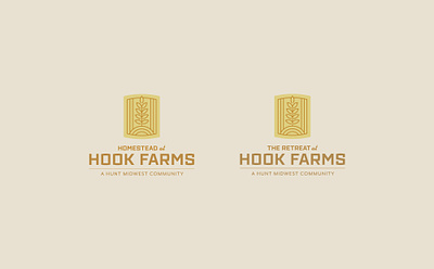 Hook Farms brand brand identity branding farm farms hook houses logo residential wheat