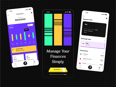 Finance App UI app branding design designer graphic design illustration logo ui uiux vector