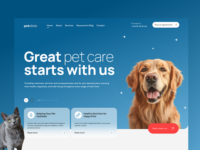 Pet Clinic Website clinic design figma landing page pet ui website design