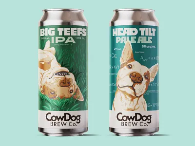 CowDog Brew Co. Brand Identity & Beer Label Design alcohol beer beer label branding craft beer graphic design illustration logo