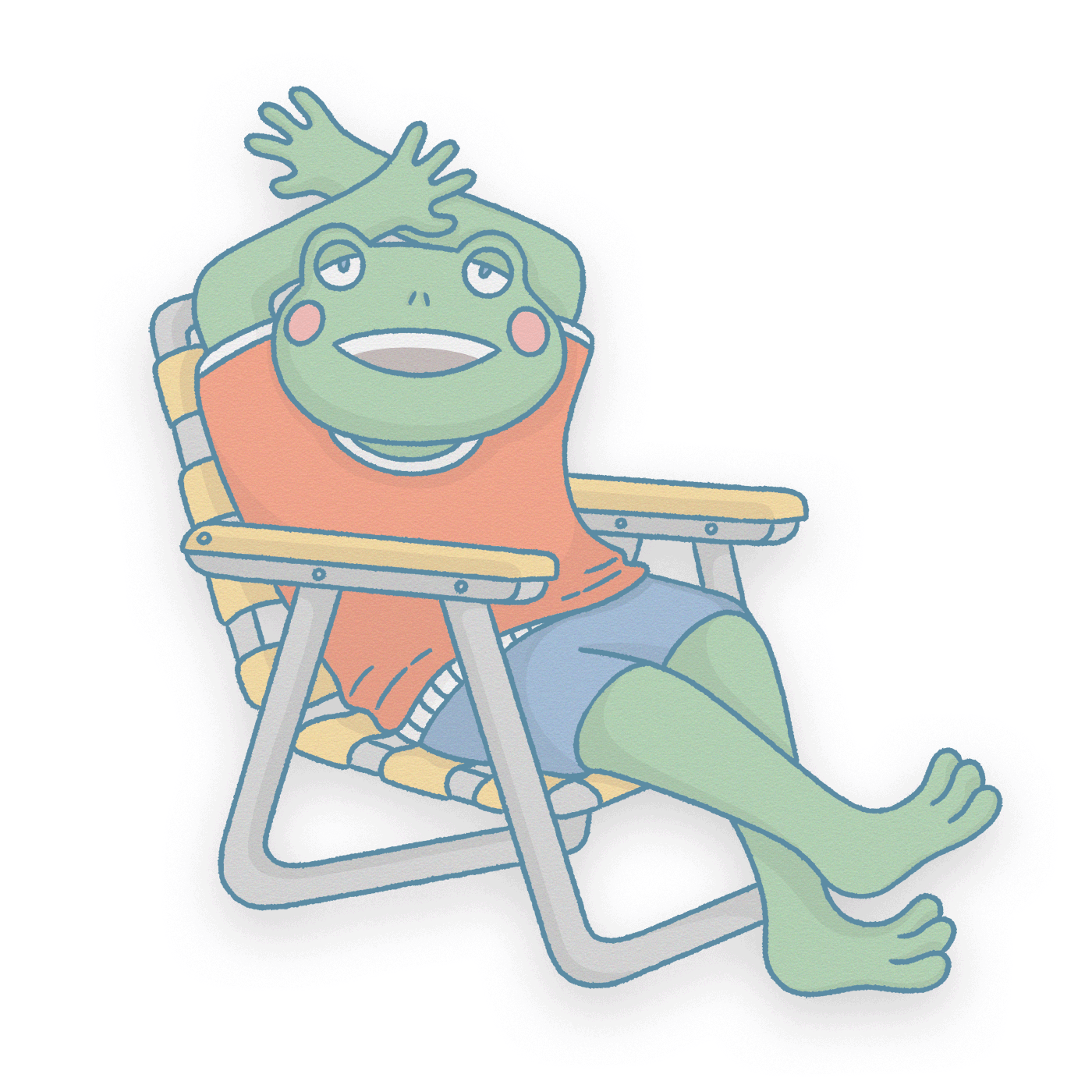 Relaxing Frog 2d animation character character design frame animation frog gif illustration line art motion graphics relaxing