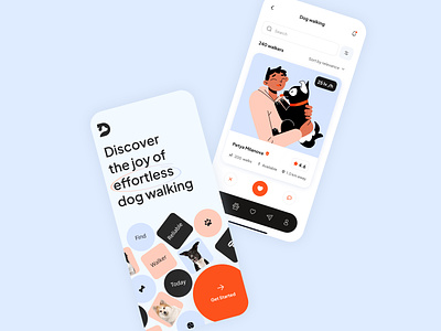 Dogler Dog walking app case study case study dog walking mobile app product design ui ux