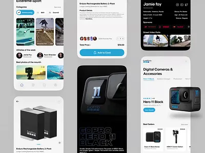 Gopro App Concept Design after effects animation app application clean ui design figma gopro graphic design interface mobile mobile app design mobile design mobile ui motion design motion graphics ui uiux ux