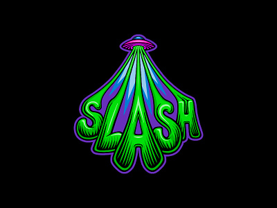 Slash | UFO Type alien aliens bradford bradforddesign brand design branding illustration logo skate skate artwork slash slash design type type design typography ufo ufo type