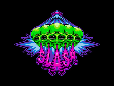 Slash | Alien badge alien alien badge aliens badge design bradford bradford design branding illustration slash slash design type type design ufo