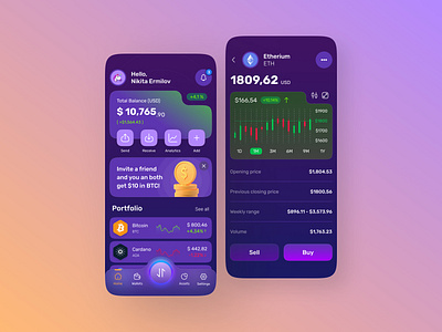 Crypto Wallet App app app design cash creative crypto crypto wallet design mobile app ui user interface wallet