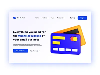 Logo & Landing for Credit Push branding graphic design landing logo ui web design website