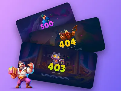 Casino Design - Error Pages 403 404 bet betting casino casino design crash crypto casino design error gambling game illustration nft p2e pages slots ui ux web design