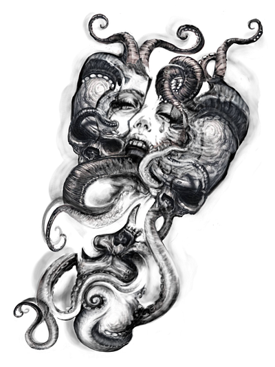 “Body Art” examples of Commissioned Illustrations for Body Art anime branding cartoon comic book commission darkart design horror illustration logo sexy skulls tatoos