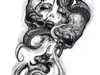 “Body Art” examples of Commissioned Illustrations for Body Art anime branding cartoon comic book commission darkart design horror illustration logo sexy skulls tatoos