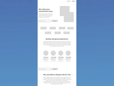 Low fidelity of a landing page landing page low fidelity quality ux design webpage websites