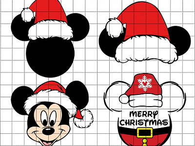 Mickey Mouse Santa Hat SVG mickey mouse santa hat svg svgbees