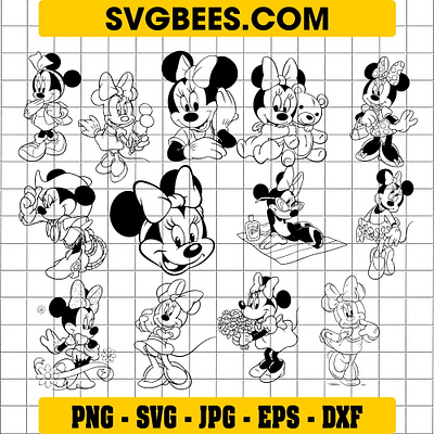 Outline Minnie Mouse SVG outline minnie mouse svg svgbees