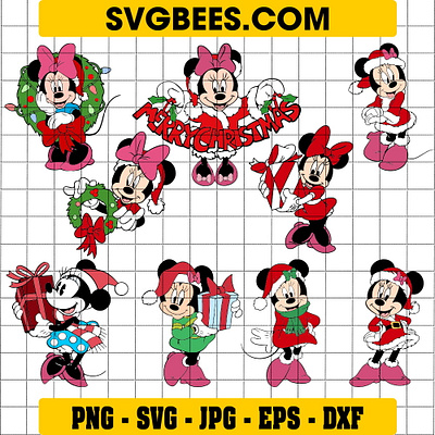 Minnie Mouse Christmas SVG minnie mouse christmas svg svgbees