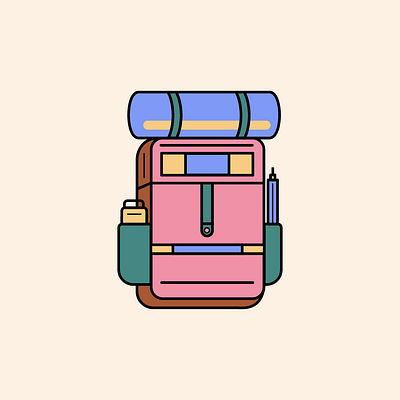 Backpack adobe backpack hiking illustration illustrator vector