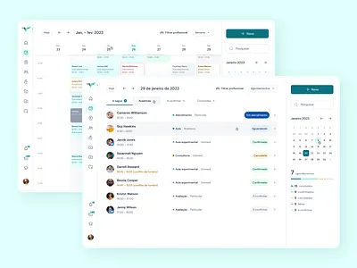 Medical appointment agenda agenda design interface medical physiotherapist ui ux