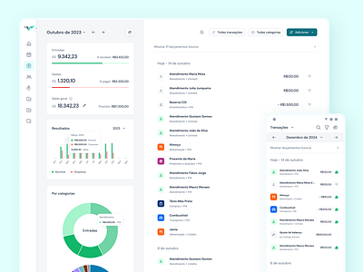 Financial Control for Physiotherapists design financial interface medical physiotherapist ui ux