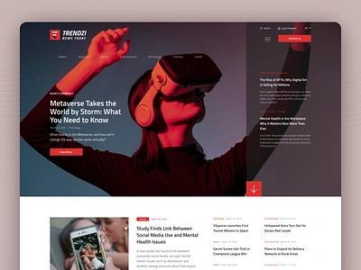 Trendzi Newsletter Article Website UI article blog business clean figma modern news newsletter politic professional technology ui ui design ui ux design uiux web article website design website ui