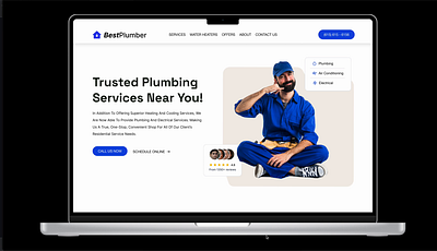 Home services landing page home services landing page plumbing ui web design webflow word press