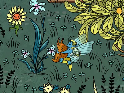 Close ups childrens book illustration fae folk fairy fairy folk hidden object illustration object photoshop slugs